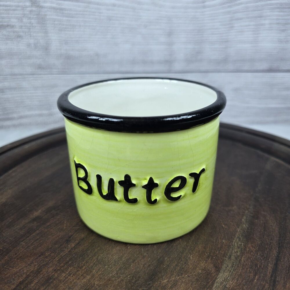 Butter Keeper Handmade Ceramic Multicolor Waterline Countertop EUC